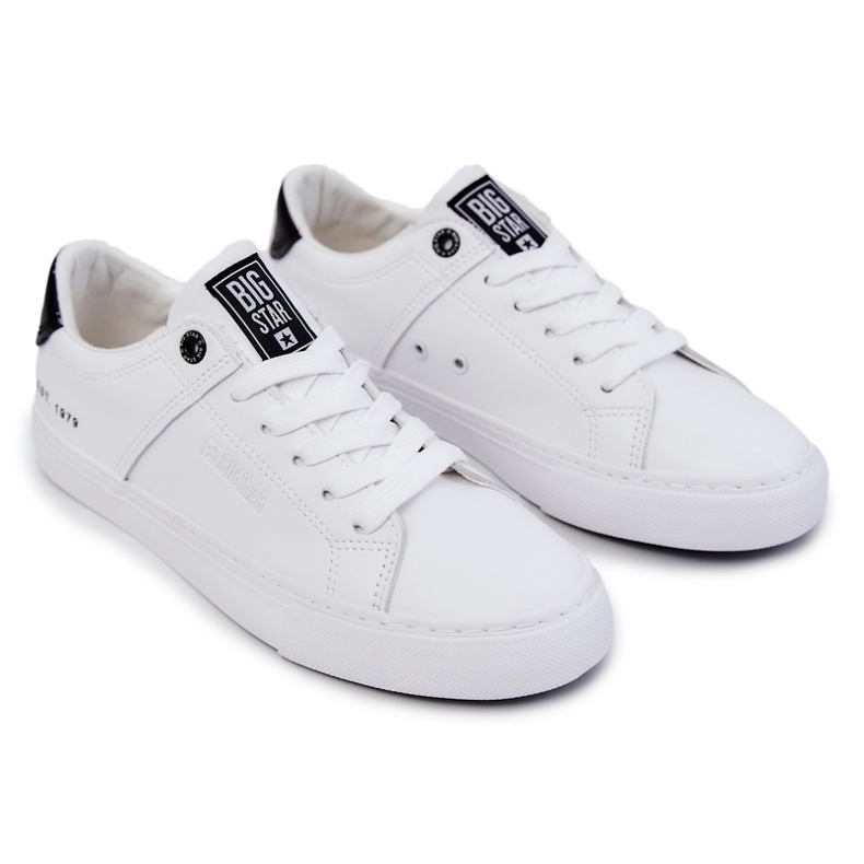 Sneakers da Uomo in Pelle Big Star JJ174105 Bianche e Nere bianca 1
