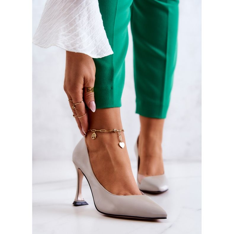 S.Barski Tamira grigio chiaro in pelle alla moda 1