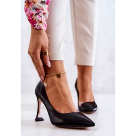 S.Barski Stiletti alla moda in pelle Tamira nera nero 1