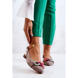 Lewski Shoes Ballerine Scamosciate Con Catena Scarpe Lewski 3125 Beige 1