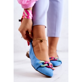 Lewski Shoes Ballerine Scamosciate Con Catena Scarpe Lewski 3125 Blu 1