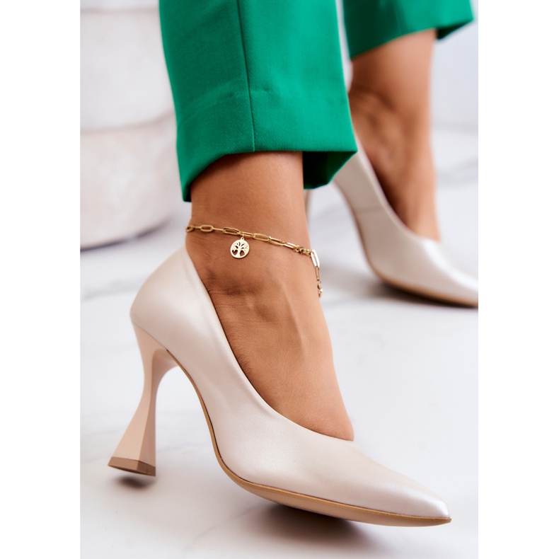 Lewski Shoes Décolleté in pelle alla moda Scarpe Lewski 3181 Beige 1