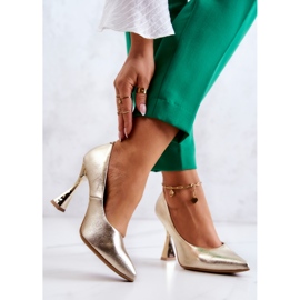 Lewski Shoes Décolleté in pelle alla moda Scarpe Lewski 3181 d'oro 2