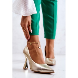 Lewski Shoes Décolleté in pelle alla moda Scarpe Lewski 3181 d'oro 1