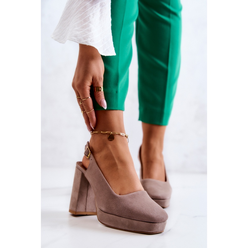 Décolleté in camoscio Maciejka 05441-10 Beige 1