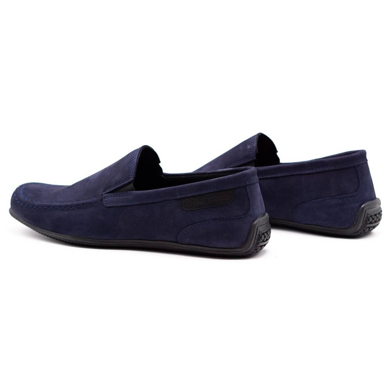 Polbut Mocassini da uomo in pelle 2105 blu navy 4