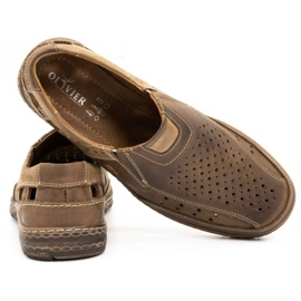 Olivier Mocassini da uomo in pelle marrone 893MP 3