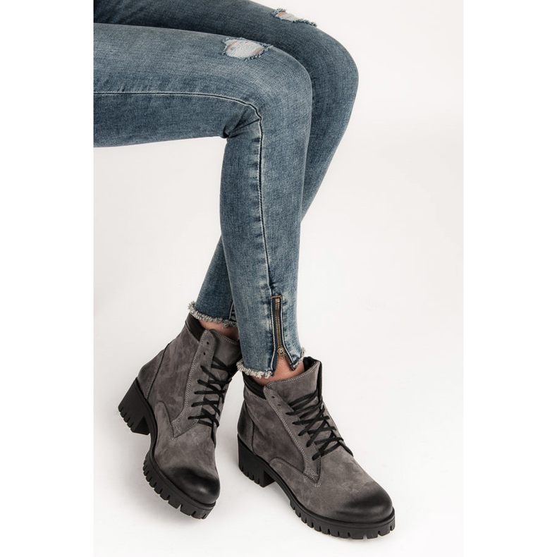Vinceza Stivali stringati con protezione grigio 1
