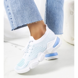 Sneakers sportive Daniela in bianco e blu bianca 2