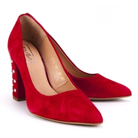 Filippo 2571 / J Décolleté Velour Red rosso 2