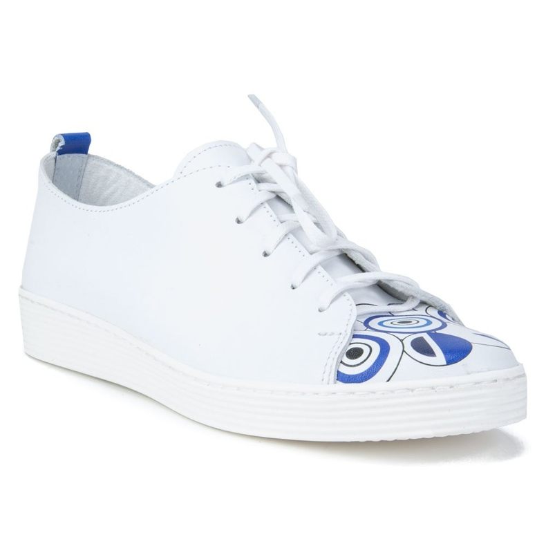 Scarpe Filippo 10102 Zara Bianche + Stampa Blu bianco 1