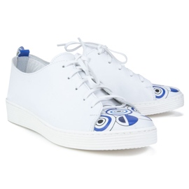 Scarpe Filippo 10102 Zara Bianche + Stampa Blu bianco 2