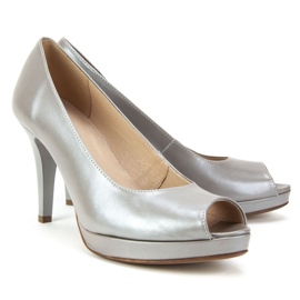 Filippo 749 Pearl mimosa 7 décolleté grigie d'argento 2