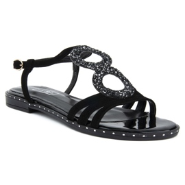 Sandali Filippo 1453N in camoscio nero 1