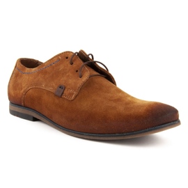 Scarpa in pelle Filippo 239 velour rosso marrone 1