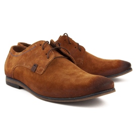 Scarpa in pelle Filippo 239 velour rosso marrone 2