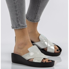 Ciabatte in pelle Filippo DK1222/20 Si argento d'argento 1