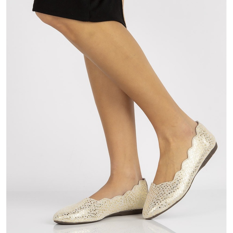 Ballerine in pelle Filippo DP1336/20 Go golden d'oro giallo 1