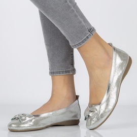 Ballerine in pelle Filippo DP1409/20 Si argento d'argento grigio 1