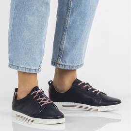 Scarpa in pelle Filippo DP008/20 Nv blu navy 2