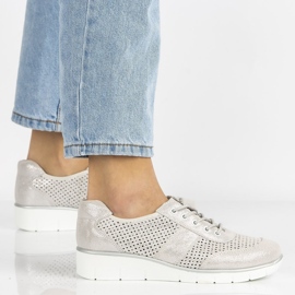 Scarpa in pelle Filippo DP028/20 Si argento grigio 2