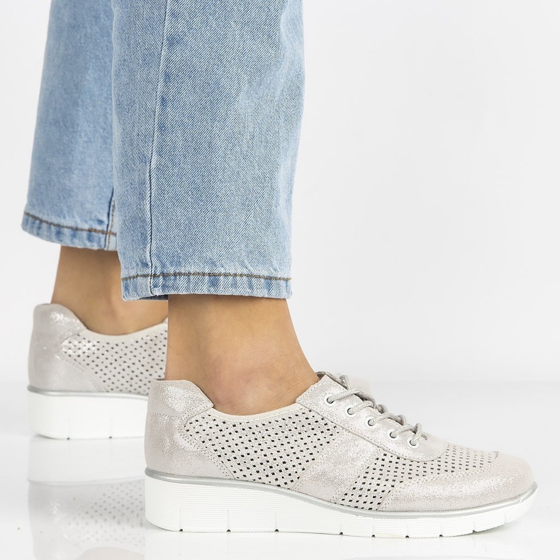 Scarpa in pelle Filippo DP028/20 Si argento d'argento grigio 2