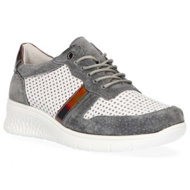 Scarpe in pelle Filippo DP1389 / 20 Wh Gr Grigio bianco giallo 2
