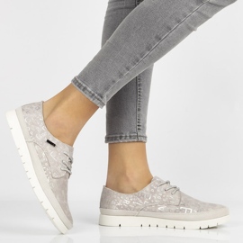 Scarpe in pelle Filippo DP1383/20 Gr grigio beige rosa 1