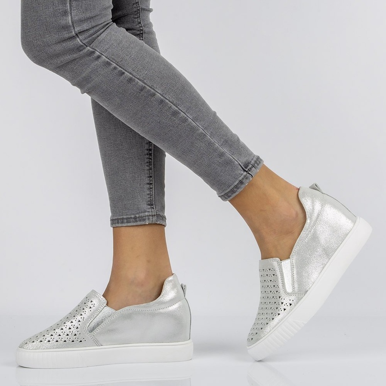 Scarpe in pelle Filippo DP1398/20 Si argento d'argento 1