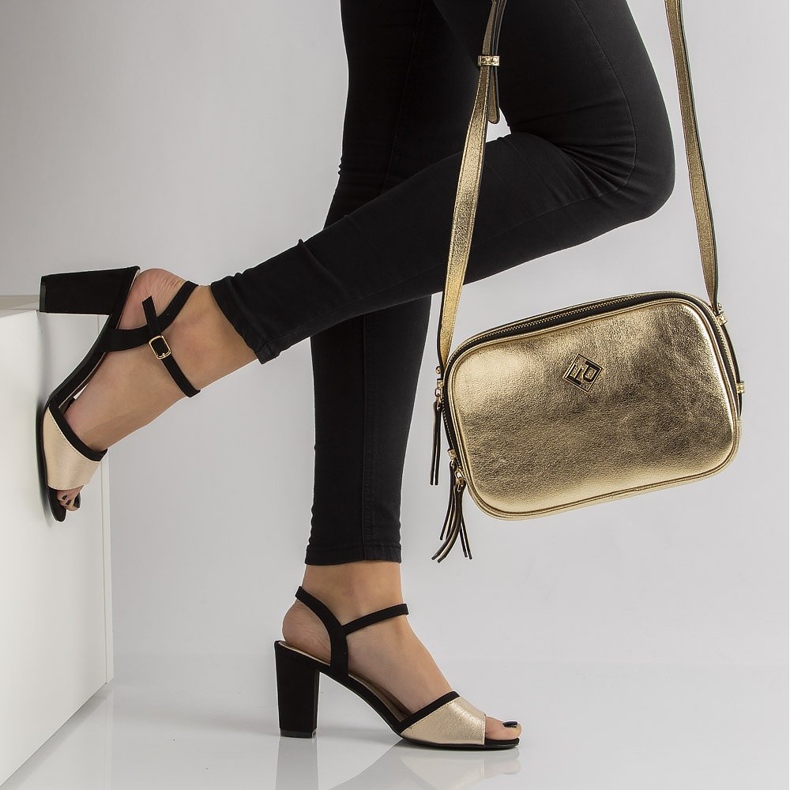 Sandali Filippo DS777/20 Bk Go Black Gold nero d'oro 1