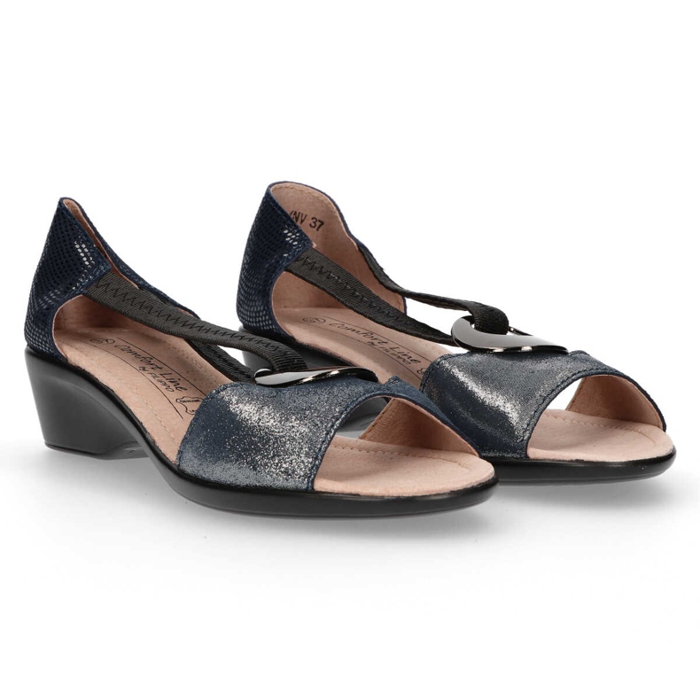 Sandali in pelle Filippo DS096/17 Sl Nv argento nero blu navy d'argento 1