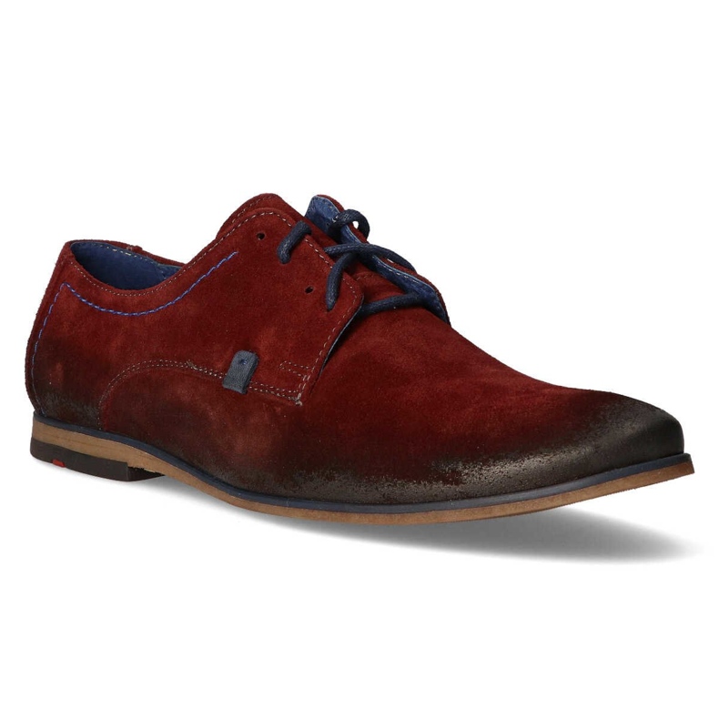 Scarpa in pelle Filippo 239 velour bordeaux rosso 1