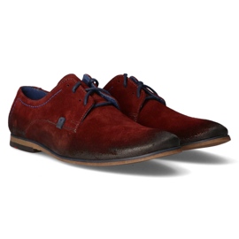 Scarpa in pelle Filippo 239 velour bordeaux rosso 2