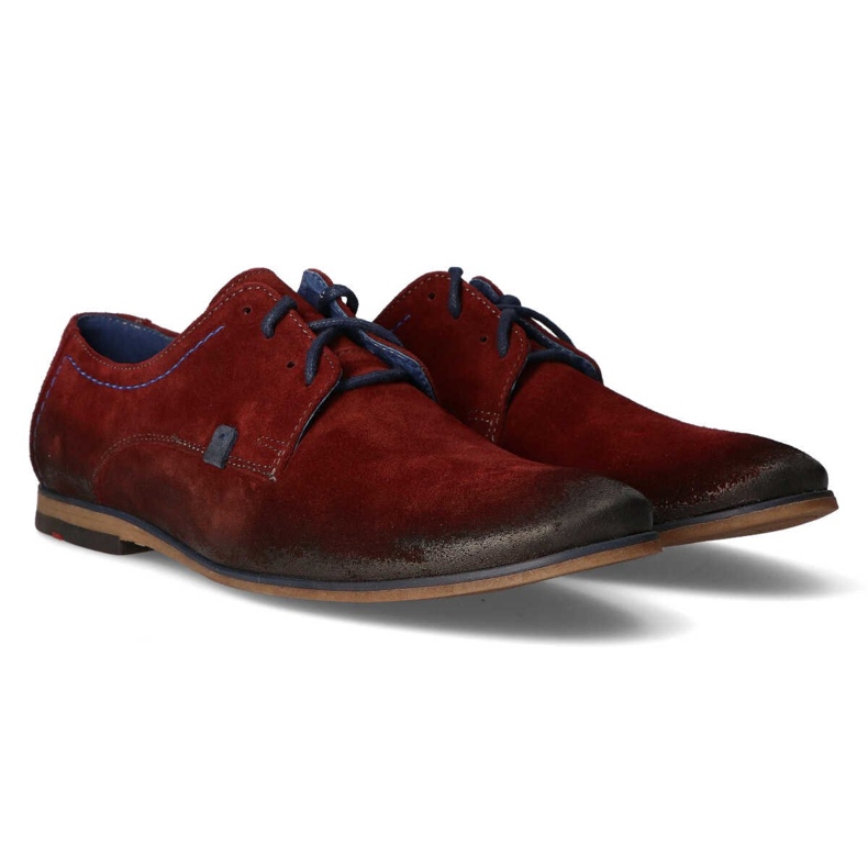 Scarpa in pelle Filippo 239 velour bordeaux rosso 2
