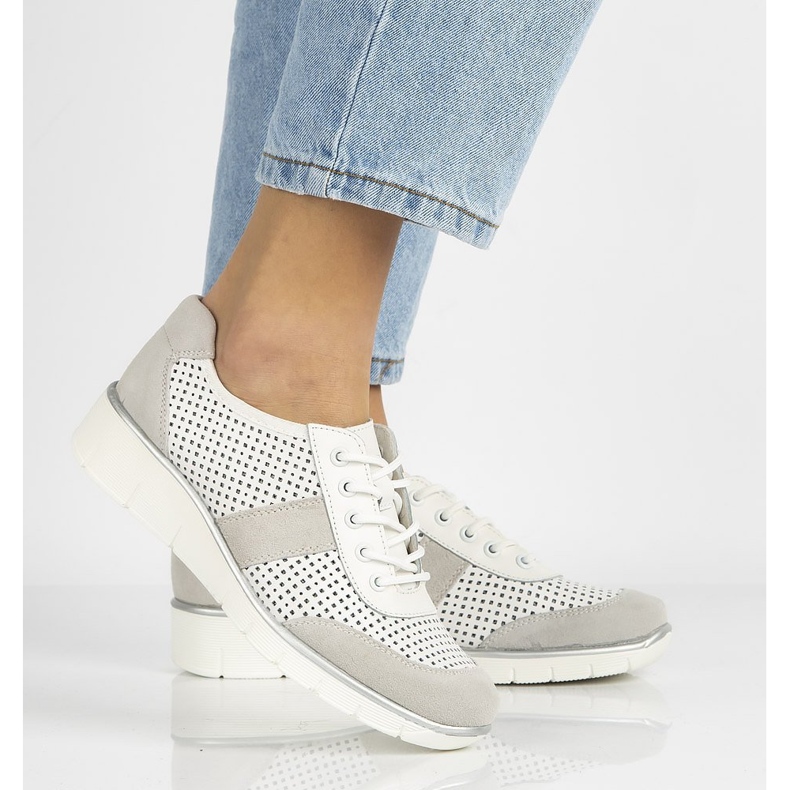 Scarpa in pelle Filippo DP028/21 Wh bianca stringata 2