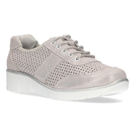 Scarpa in pelle Filippo DP028/21 Si allacciata argento d'argento 1