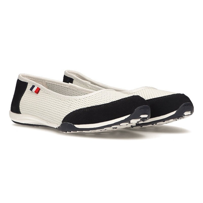 Scarpa in pelle Filippo DP142/21 Wh Nv bianco e blu navy bianca 2