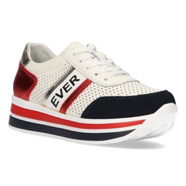 Sneakers in pelle Filippo DP1414 / 21 Wh bianche bianca rosso blu navy 1