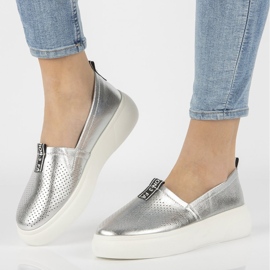 Slip-on in pelle Filippo DP2027 / 21 Si silver argento 1