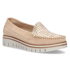 Mocassini in pelle Filippo 10118 beige 1
