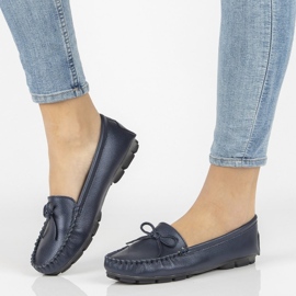 Mocassini in pelle Filippo DP004/21 Nv blu navy 1