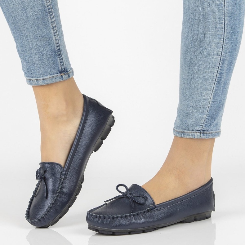 Mocassini in pelle Filippo DP004/21 Nv blu navy 1