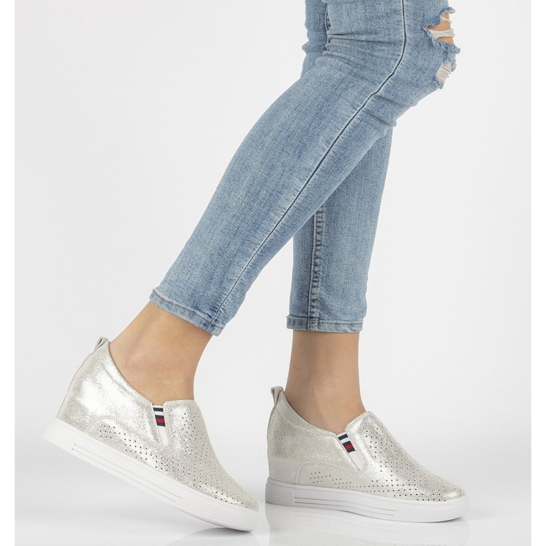 Scarpe in pelle Filippo DP1356/21 Si argento d'argento 1