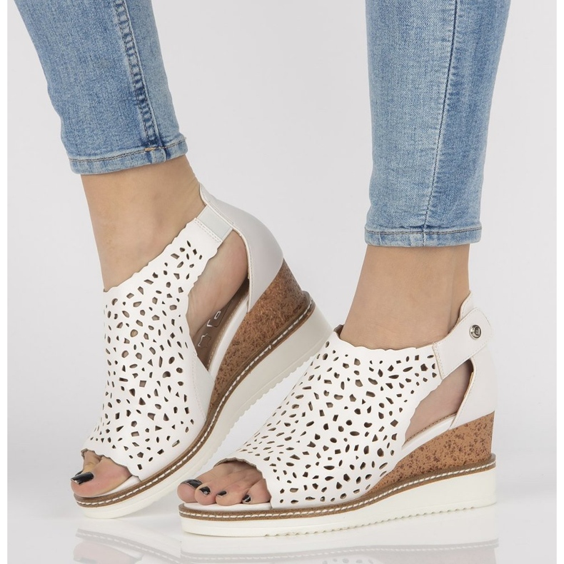 Sandali con zeppa Filippo DS2074/21 Wh bianco 1