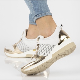 Sneakers in pelle Filippo 062 oro bianco bianca d'oro 1