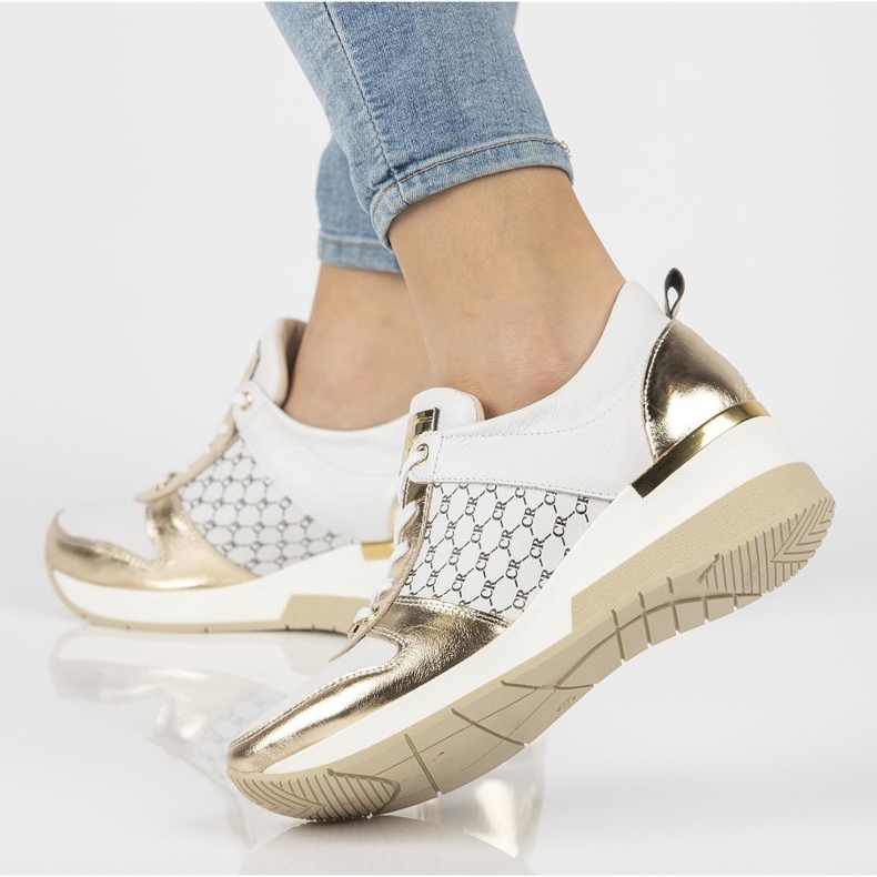 Sneakers in pelle Filippo 062 oro bianco d'oro 1