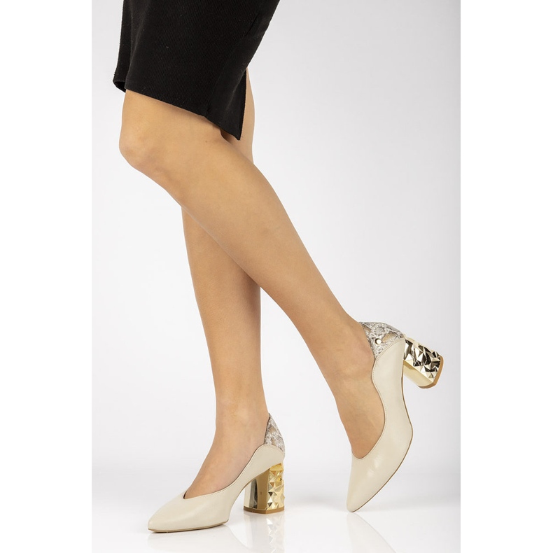 Décolleté tacco alto Filippo 05042 beige 1