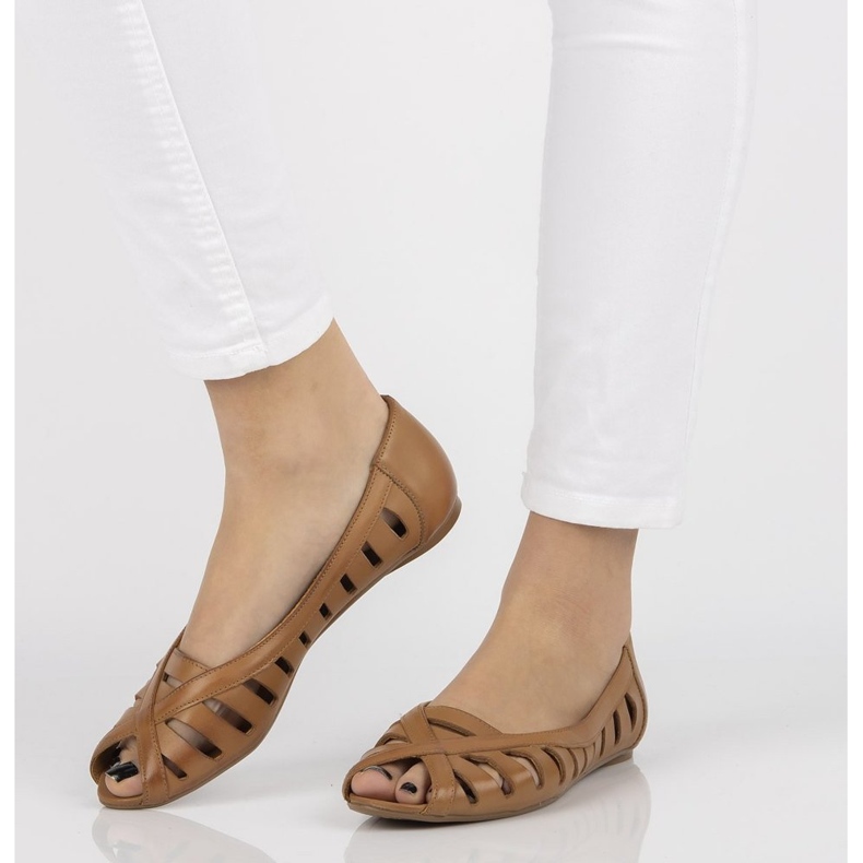Ballerine in pelle Filippo 04506 marrone 1