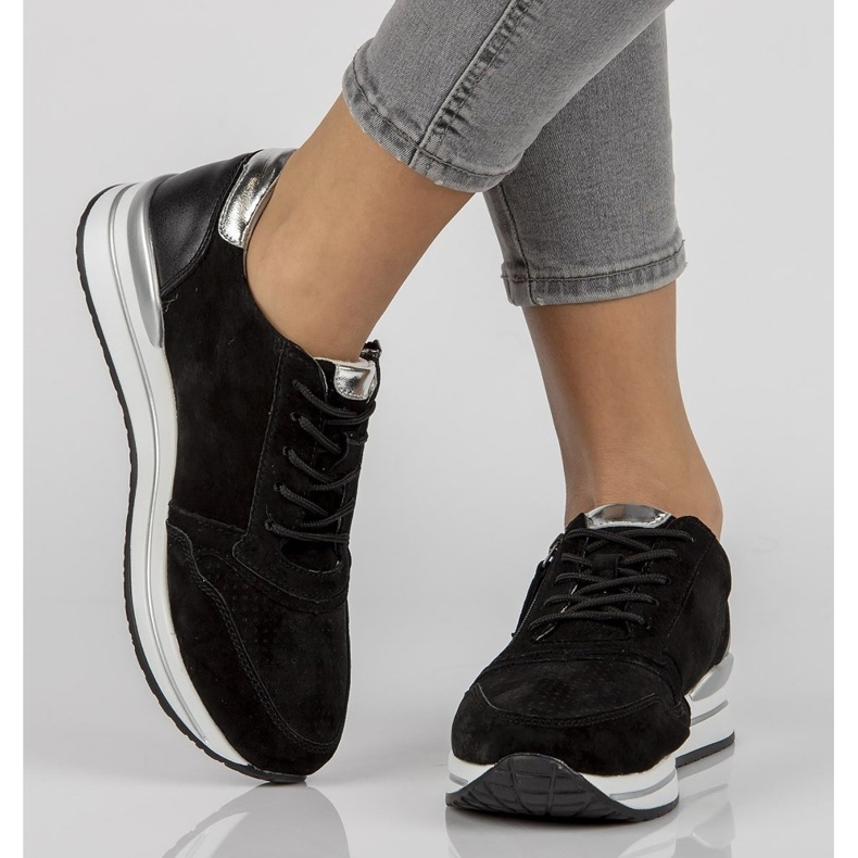 Sneakers in pelle Filippo DP2049/21 Bk nere nero 1