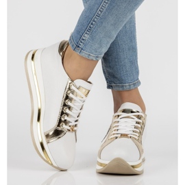 Sneakers in pelle Filippo 096 bianco e oro bianca d'oro 1